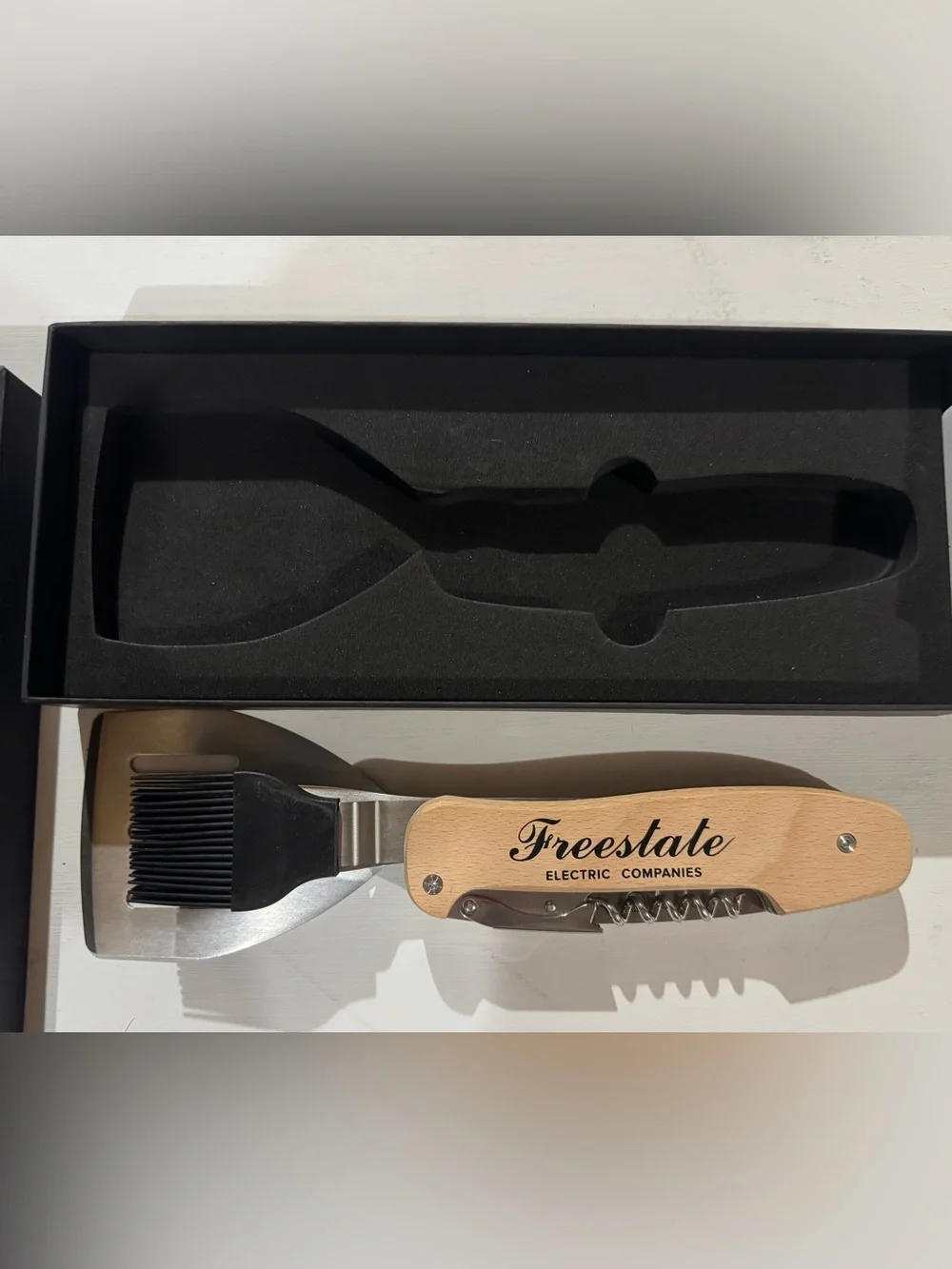Branded Wooden Multi-Tool - Natural Wood for Cooking and Grilling